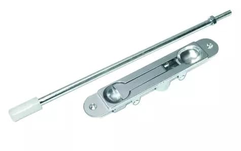 Flush Bolt 266mm Aluminium Flush Bolt Steel Tip - Satin Chrome (Hware)