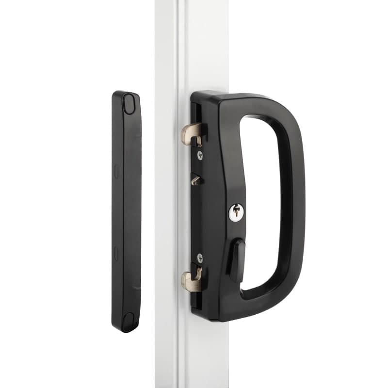 YV Std Outer Curve Inner No Cyl 16mm Strike BLK - Black (Hware) with 2 cylinders