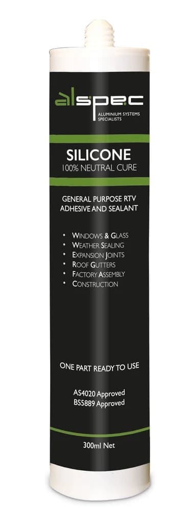 Alspec 100% Neutral Cure Silicone x 300ml CAT - Black Gloss - Black (Hware)