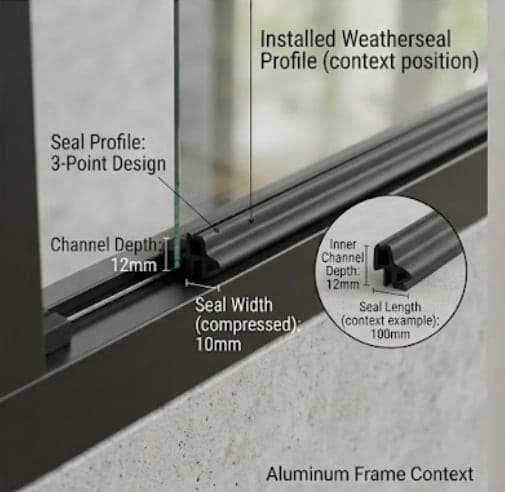 PB48-475-3P Weatherseal x 525M Blk - Black (Hware)
