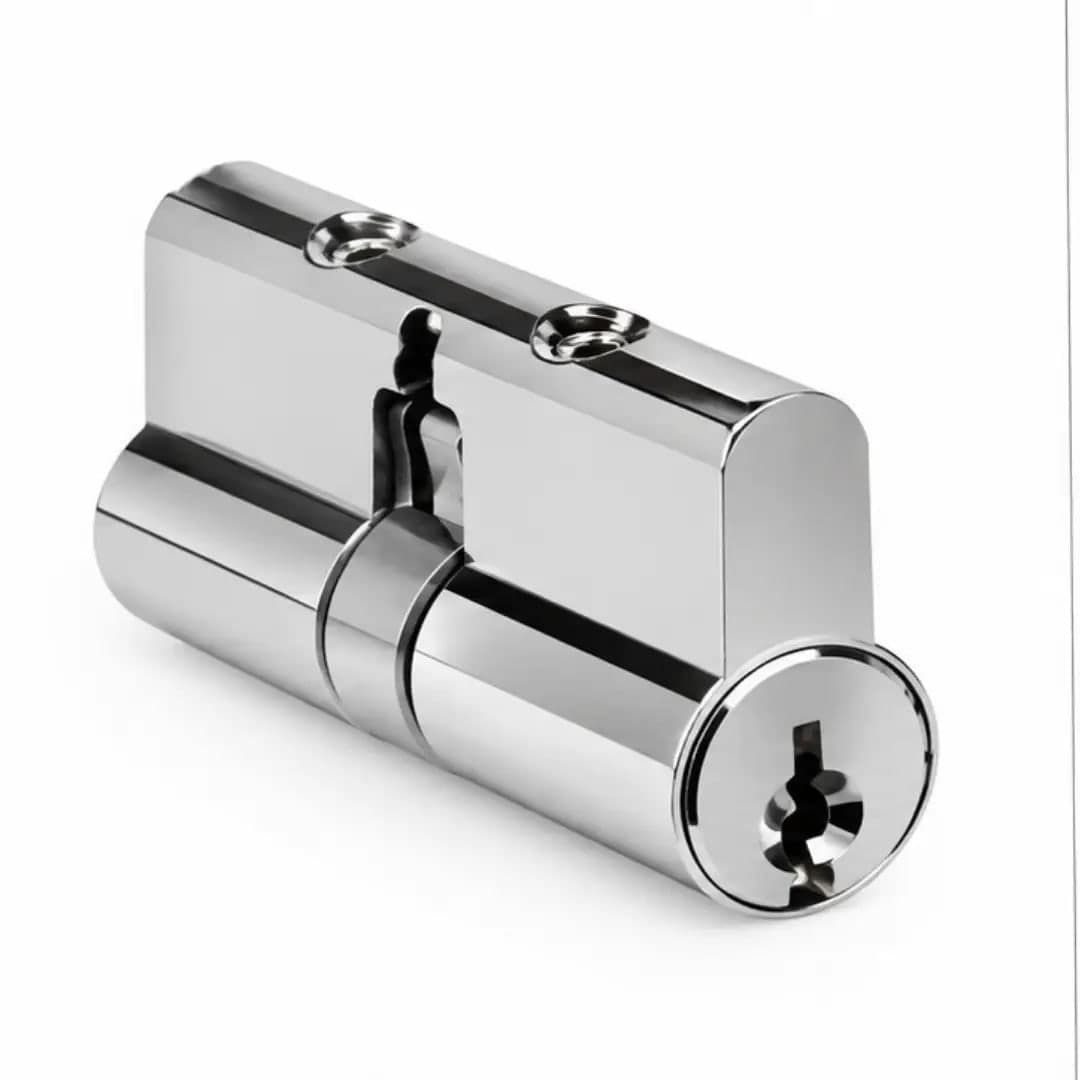 Alspec 62mm Lazy Cam Cylinder 2 x 5 Pin Euro BC Key A01 - Bright Chrome