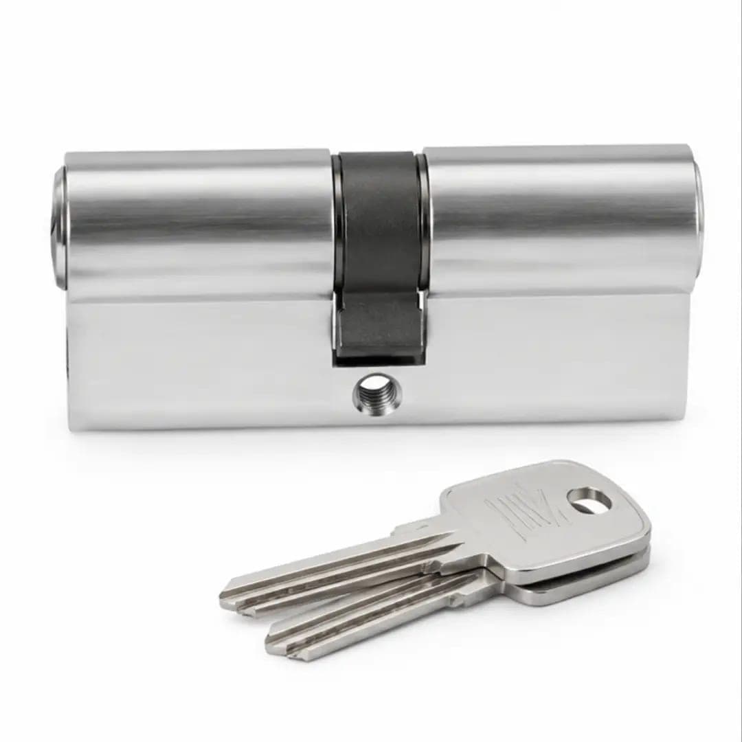 Alspec Fixed Cam 68mm 5 Pin Euro Cylinder SC Key A01 - Satin Chrome