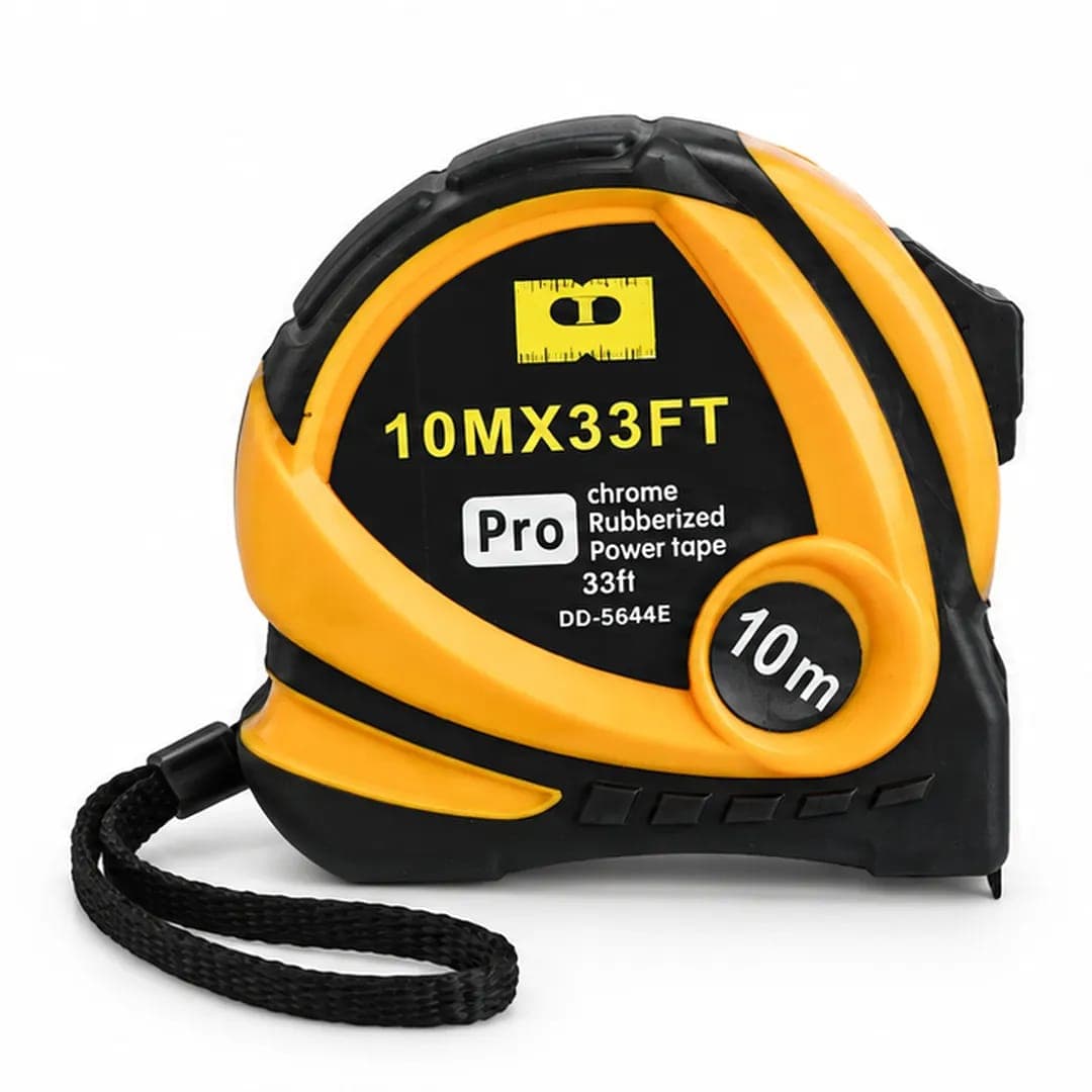 10M (33FT) Tape Measure | Pro chrome Pubberized Power tape Measure - DD-5G44E